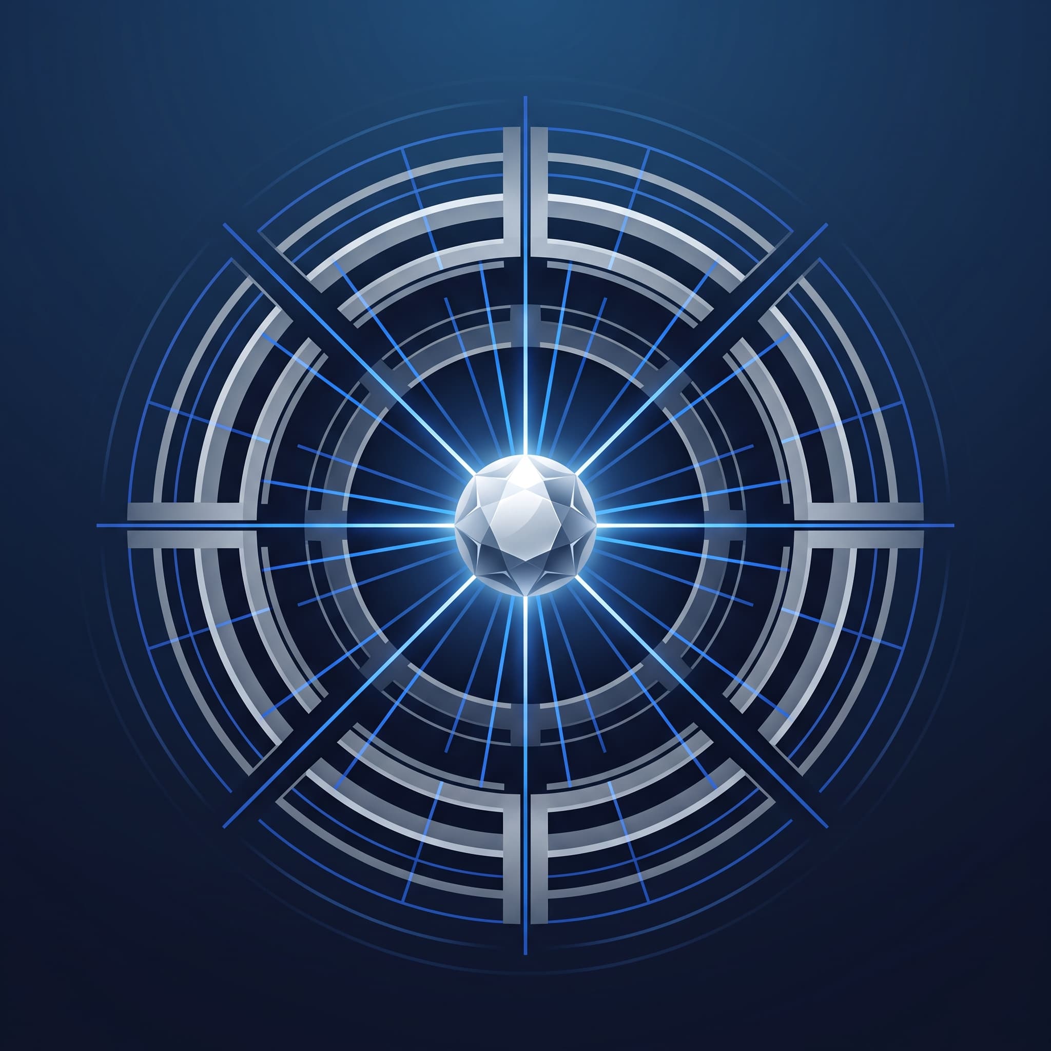 Illustration of a radiating mark representing personal brand strategy